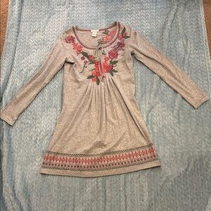 Sundance Embroidered Long Sleeve Dress